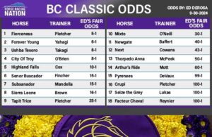 Breeders' Cup Classic fair odds: Fierceness is most likely winner