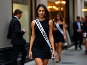 Flora Coquerel Stuns in Little Black Dress Designed by Former Miss France!
