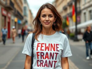 Hélène Mannarino Rocks French Brand T-Shirt for Women's Rights!