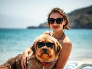 Julia Vignali Basks in the Sun With Her Dog, Rocks Italian Luxury Sunglasses!