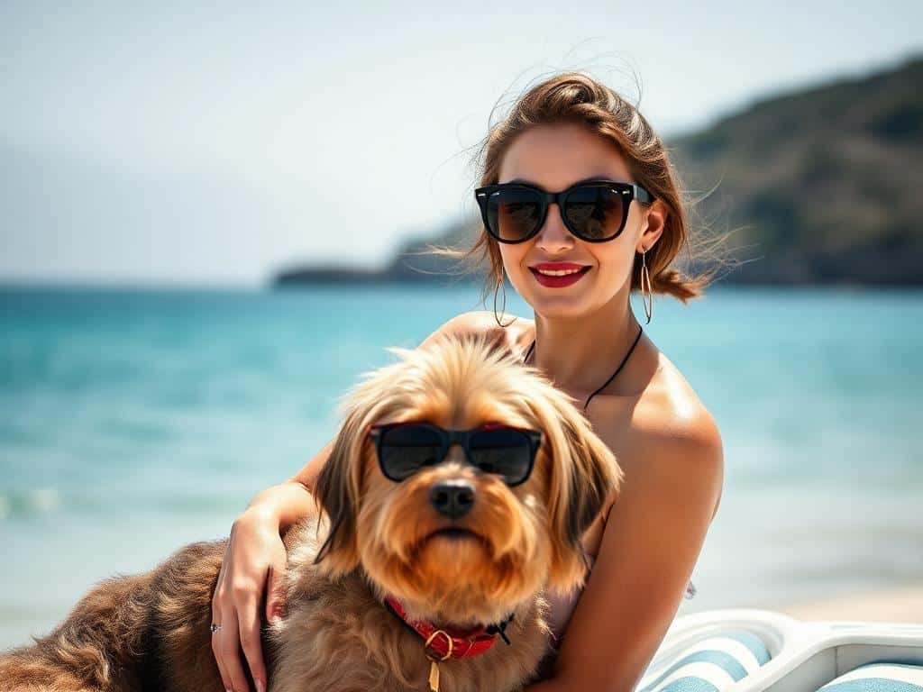 Julia Vignali Basks in the Sun With Her Dog, Rocks Italian Luxury Sunglasses!