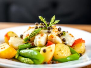 Potato Salad Reimagined: Asparagus, Haddock, Chorizo & Capers!