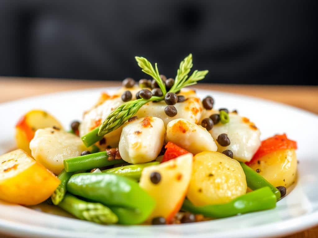 Potato Salad Reimagined: Asparagus, Haddock, Chorizo & Capers!