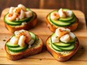 Must-Try Avocado, Shrimp & Cucumber Toasts - Perfect Snack Idea!