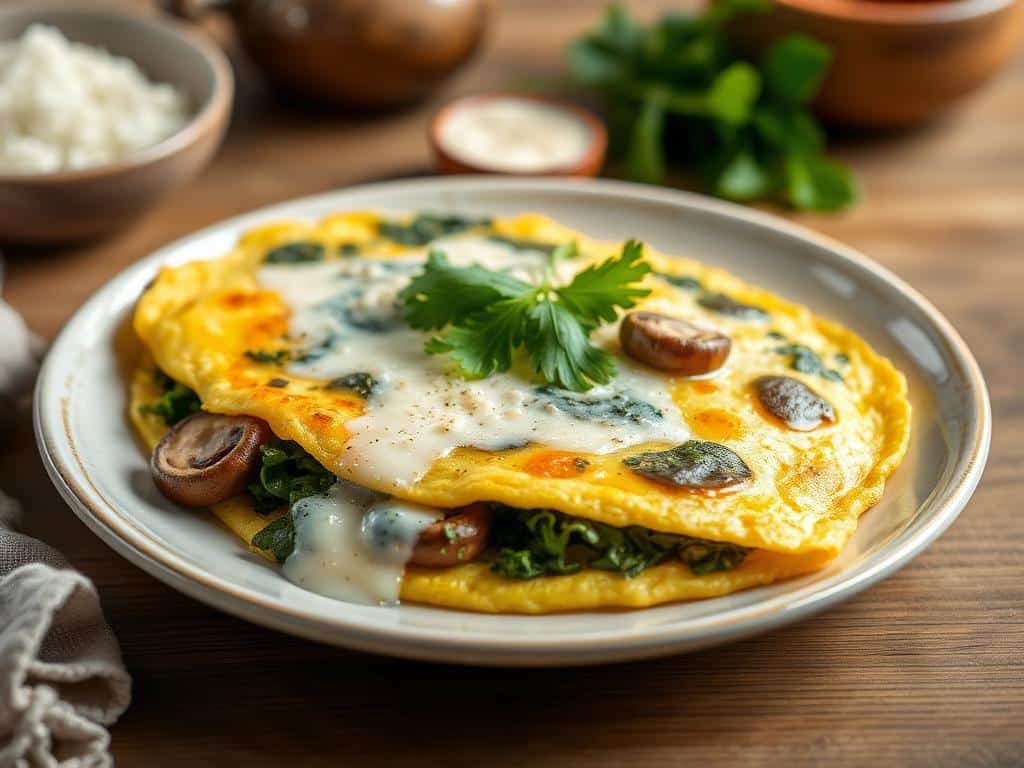 Power Omelette with Spinach, Mushrooms, and Parmesan - Try It Today!