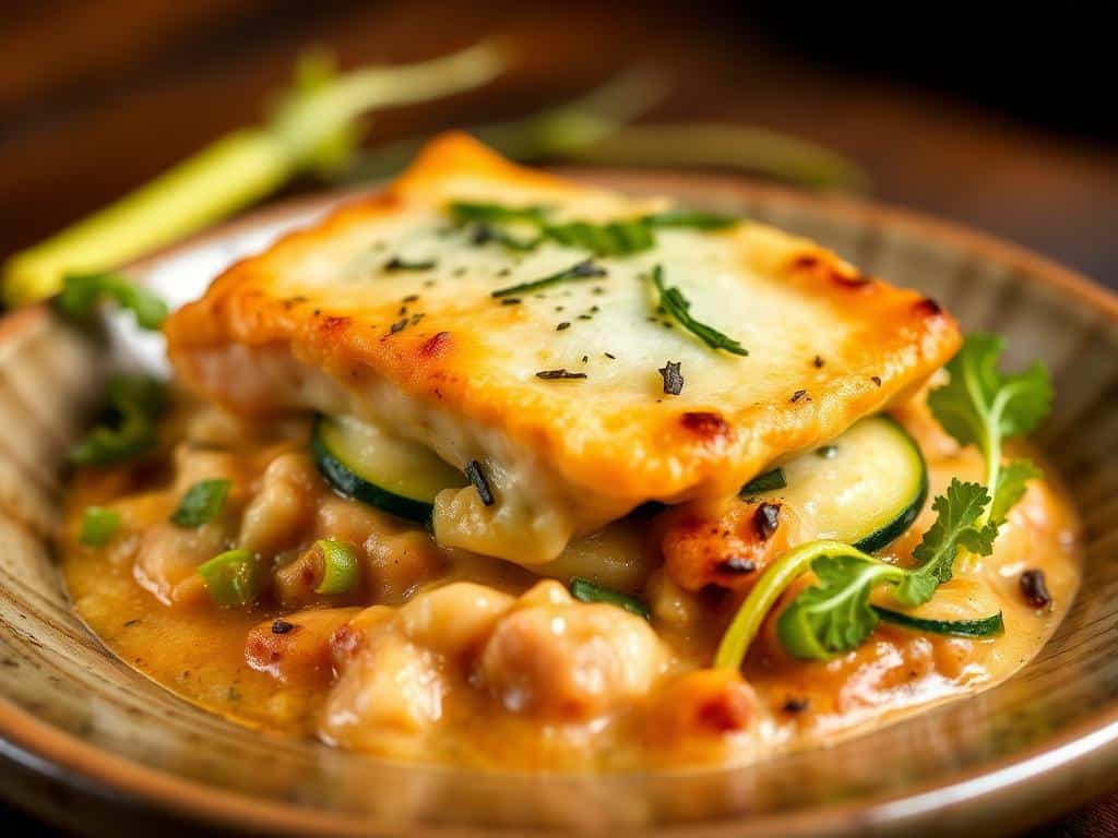 Delicious Salmon and Zucchini Ravioli Gratin Recipe - Must Try!