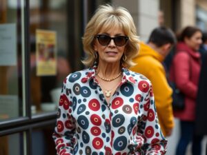 At 86, Amanda Lear Rocks Essential 70s Print This Fall