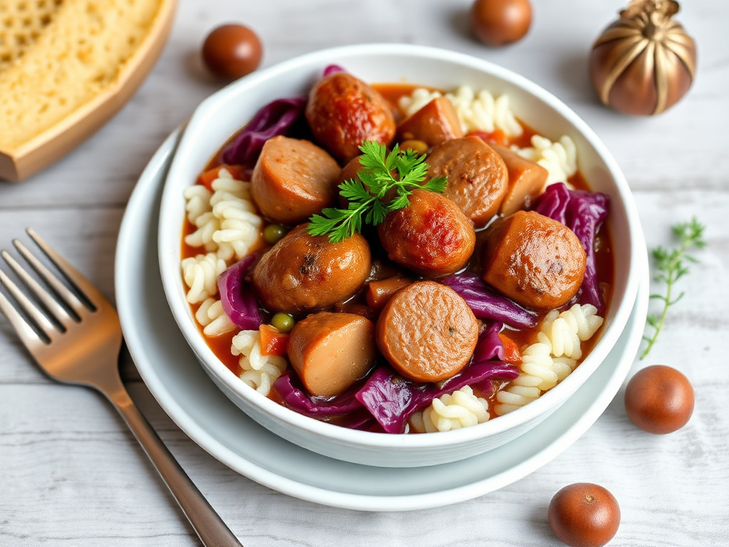 Smoky Sausage and Red Cabbage Stew with Chestnuts: A Must-Try Recipe!