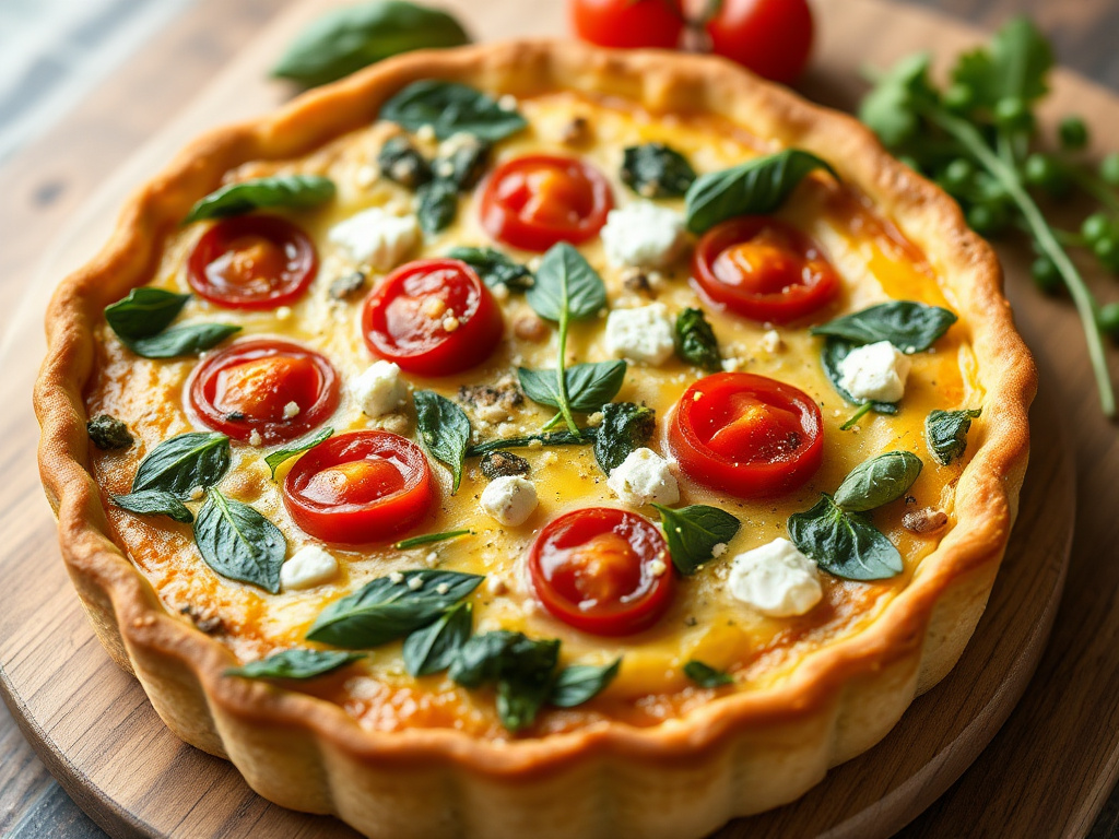 Spinach, Feta, and Cherry Tomato Quiche: A Flavorful Feast!