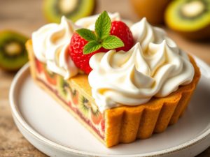 Indulge in This Kiwi-Strawberry Tart with White Chocolate Whipped Cream!