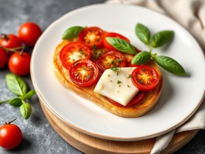 Delicious Cherry Tomato and Fresh Cheese Tartine Recipe!