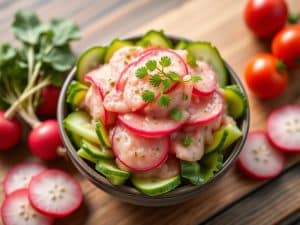 Delicious Pink Radish and Cucumber Spread - Perfect for Snacking!