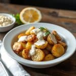 Crispy Sauteed Potatoes with Creamy Mushroom Sauce