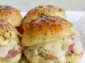 Ham and cheese sliders.